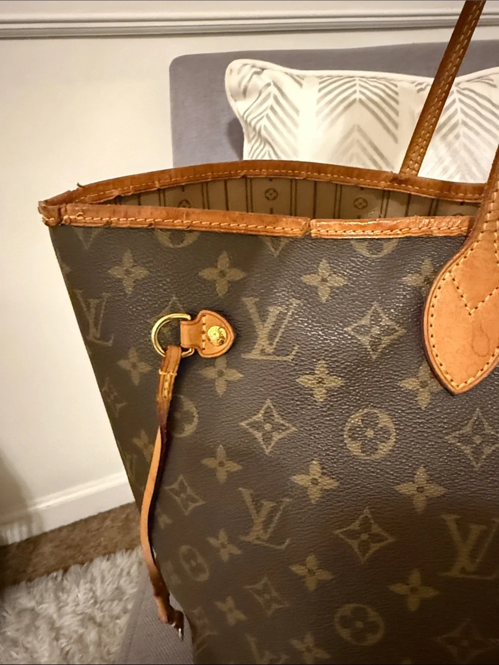 Louis Vuitton Monogram Canvas Tote with Vachetta Trim